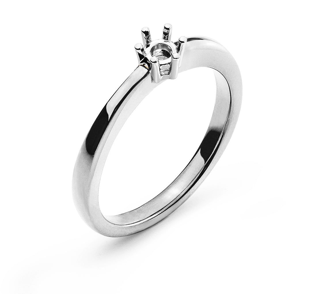 Solitär Ring 6-Griff-Fassung Rohling Weissgold 750 0ct.