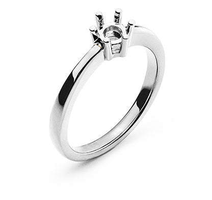 Solitär Ring 6-Griff-Fassung Rohling Weissgold 750 1.00ct.