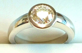 Solitär Ring Zargen-Fassung Weissgold 750 H SI 1.00ct.