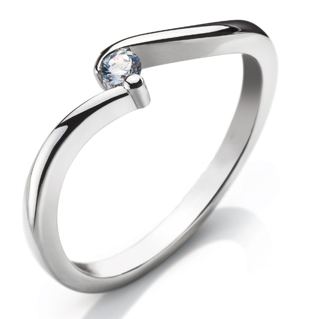Solitär Ring Weissgold 750 H SI ct.
