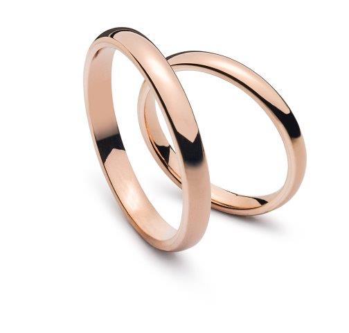Trauring Rotgold 750 3mm Innenschiene bombiert