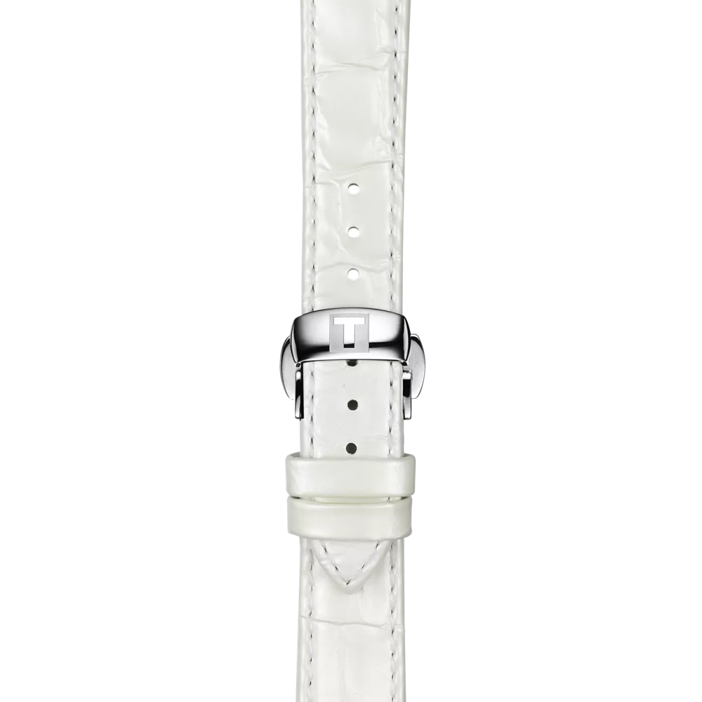 Original Tissot Lederarmband weiß Bandanstoß 16 mm