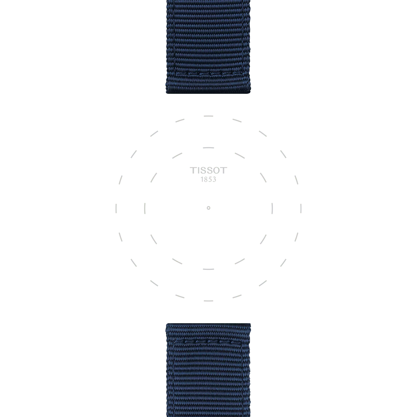 Original Tissot Textilarmband mit Lederelementen blau Bandanstoß 22 mm