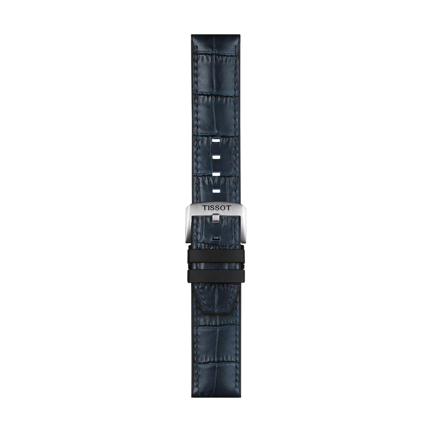 Original Tissot Lederarmband mit Kautschukelementen blau Bandanstoß 22 mm