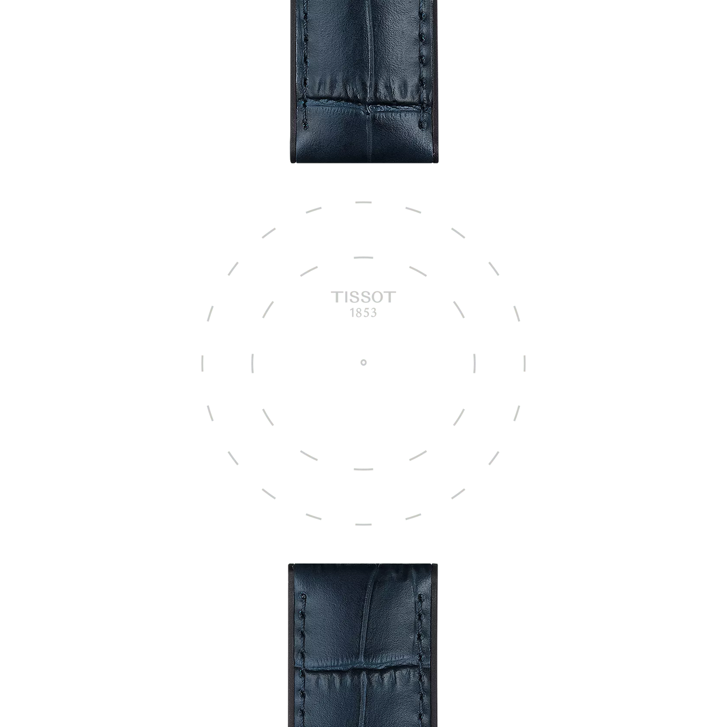 Original Tissot Lederarmband mit Kautschukelementen blau Bandanstoß 22 mm