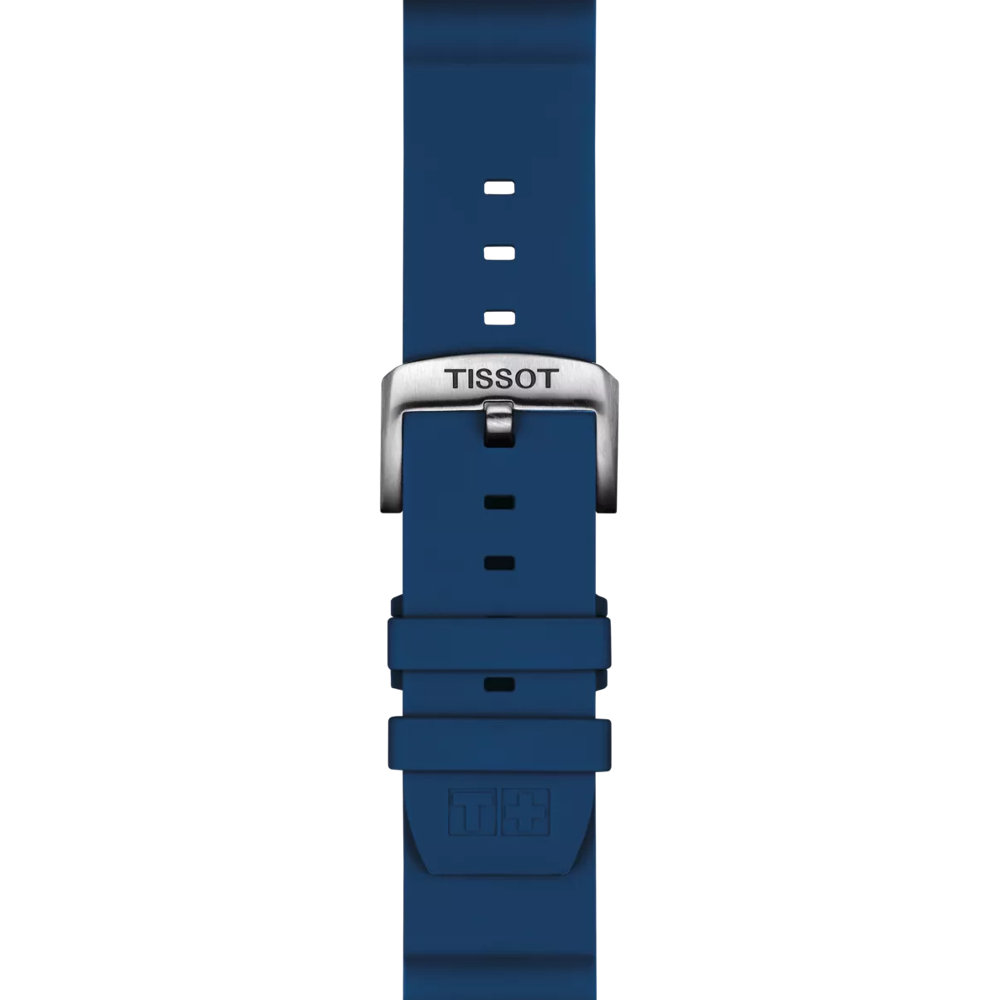 Original Tissot Silikonarmband blau Bandanstoss 22 mm