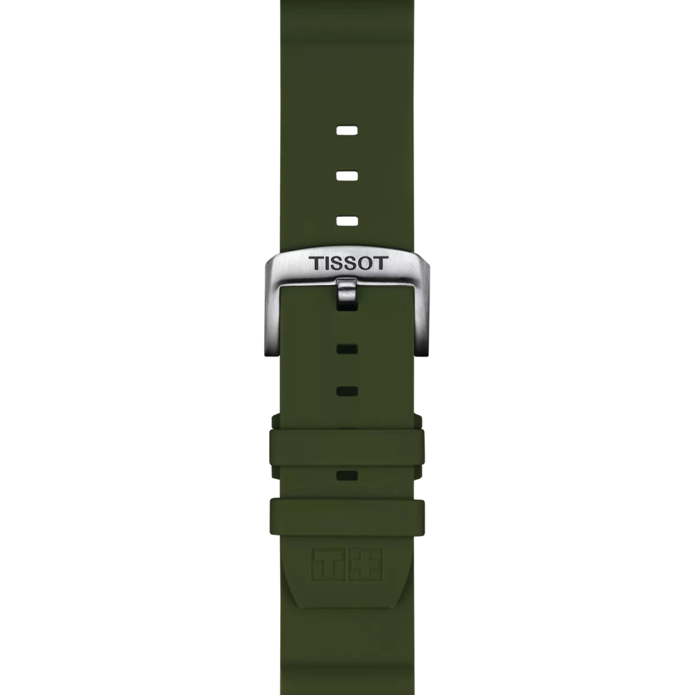 Original Tissot Silikonarmband khaki Bandanstoss 22 mm