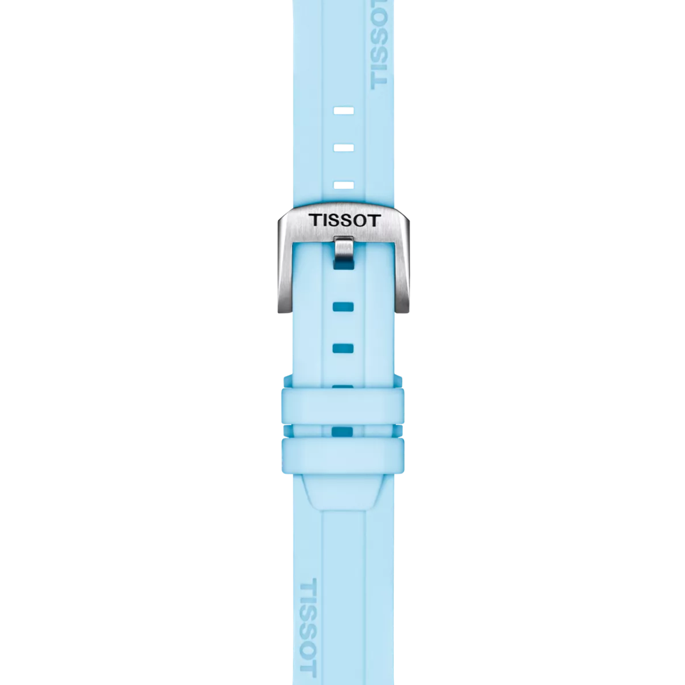 Original Tissot Silikonarmband blau Bandanstoss 18 mm