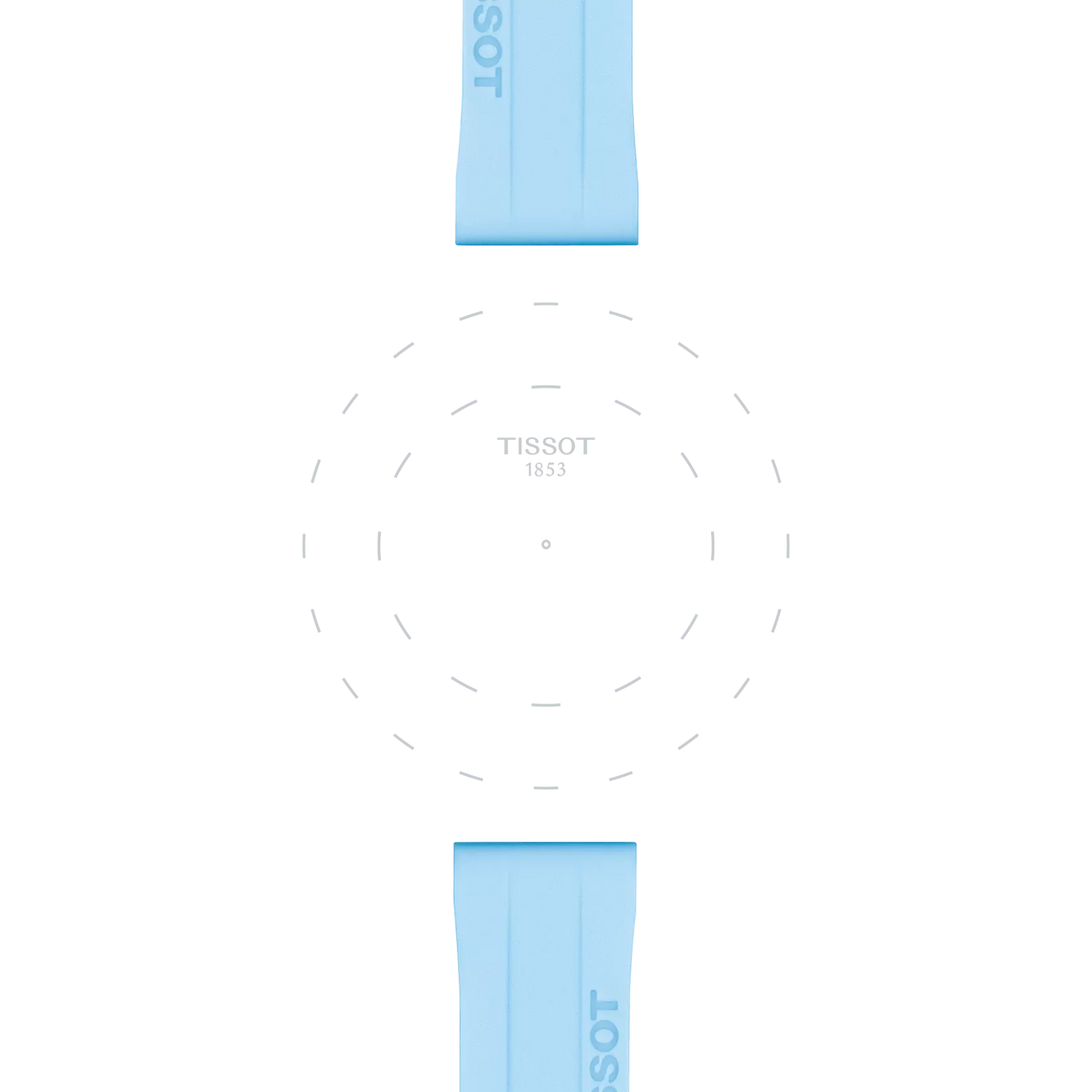 Original Tissot Silikonarmband blau Bandanstoss 18 mm