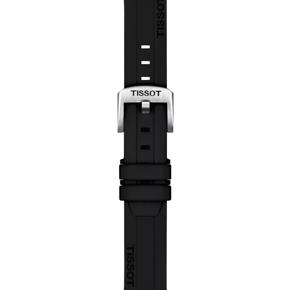 Original Tissot Silikonarmband schwarz Bandanstoss 18 mm