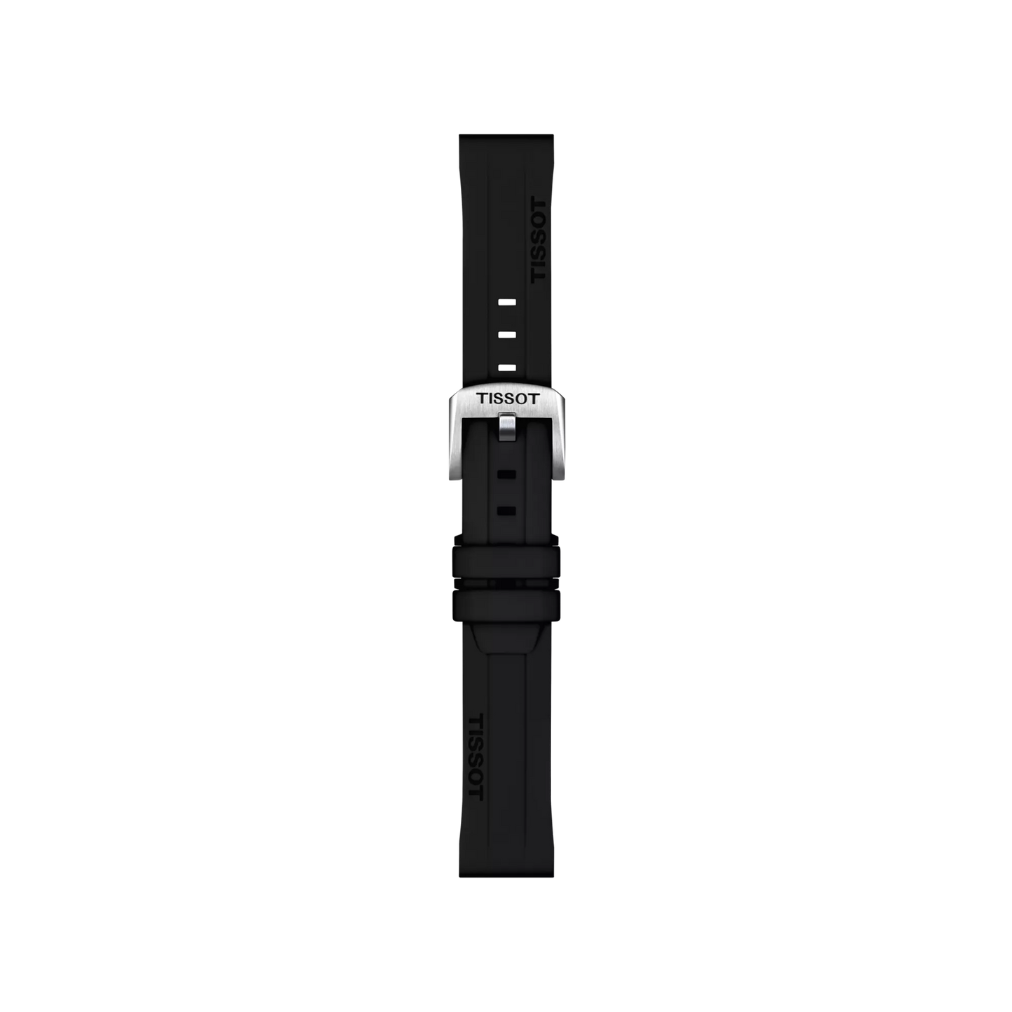 Original Tissot Silikonarmband schwarz Bandanstoss 18 mm
