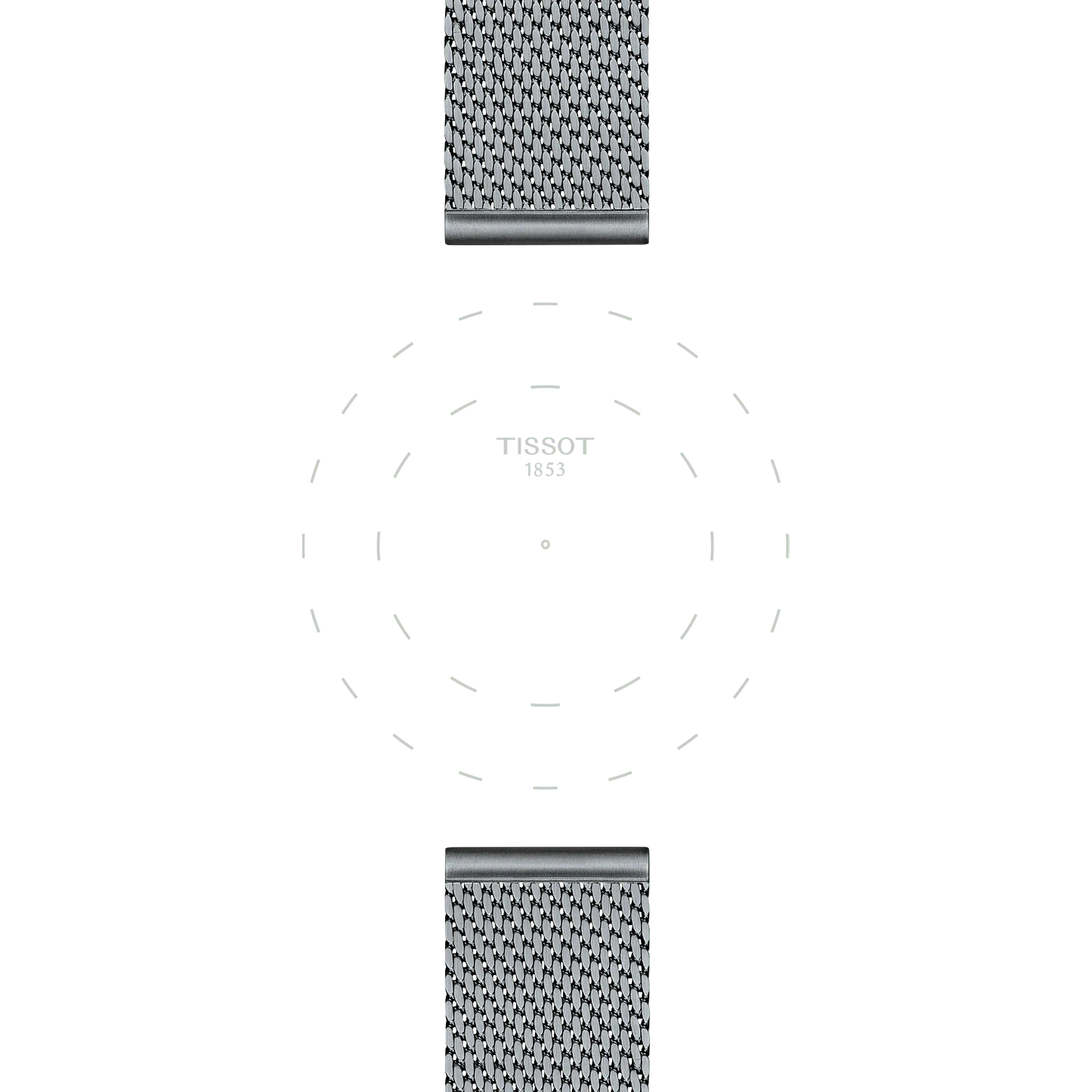 Original Tissot Milanaise Edelstahlarmband Grau Bandanstoss 20 mm