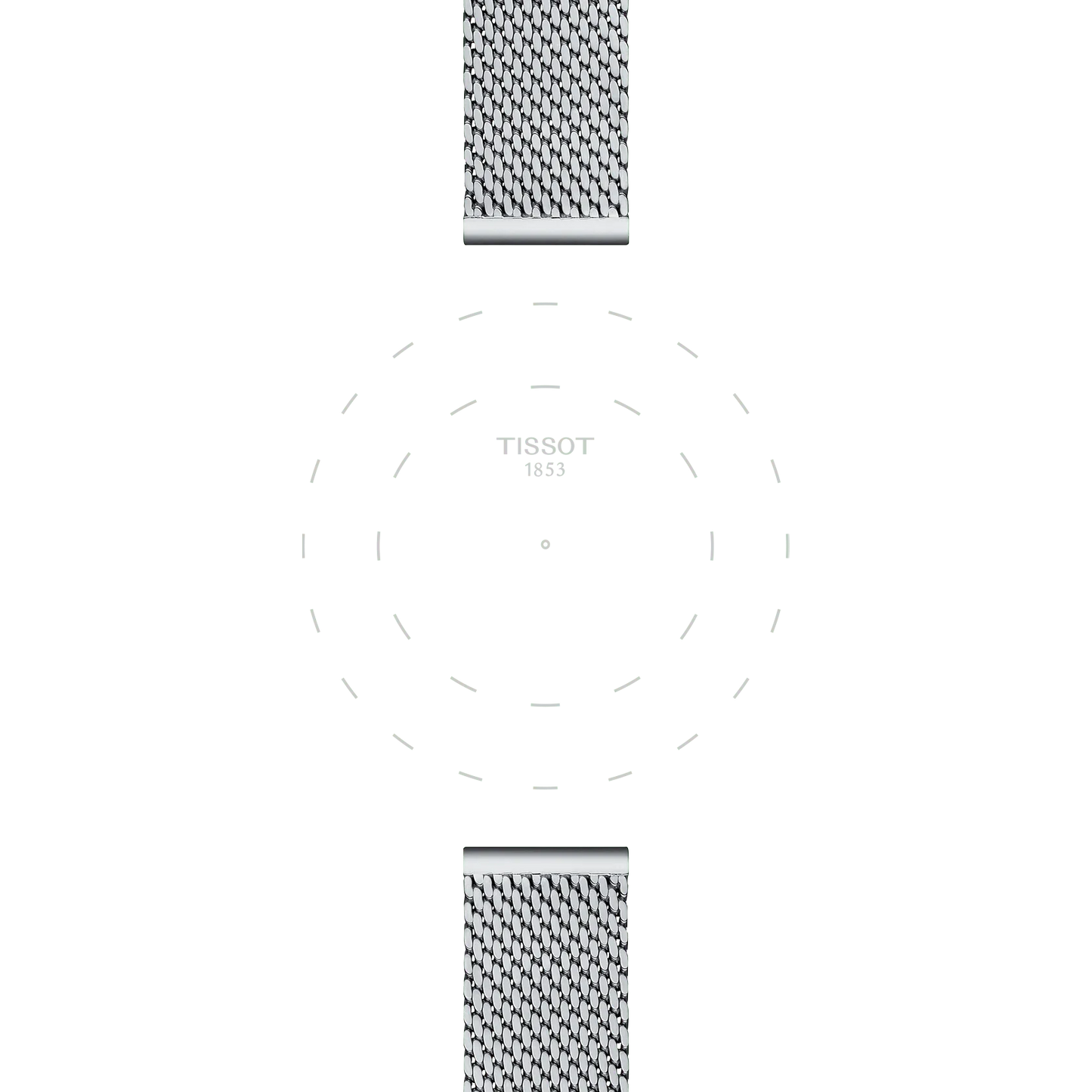 Original Tissot Milanaise Edelstahlarmband Grau Bandanstoss 16 mm