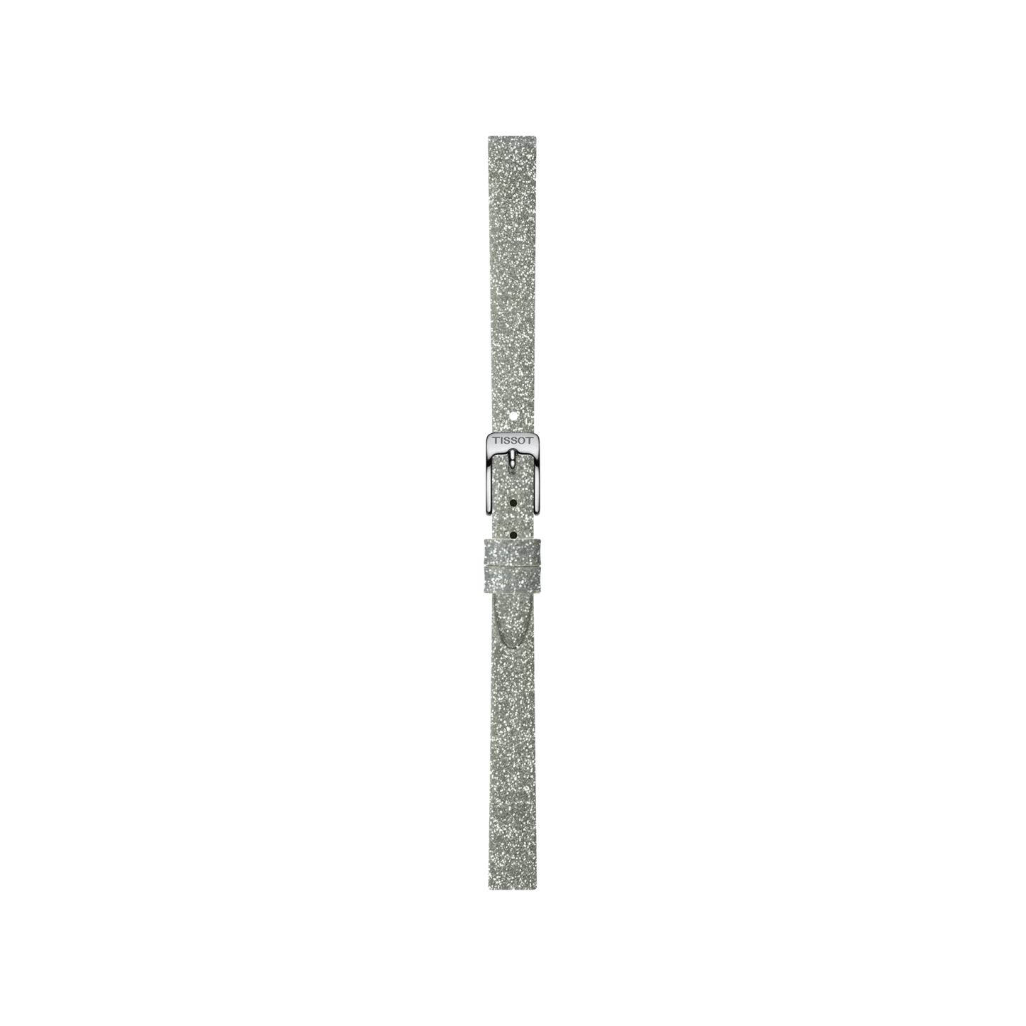 Original Tissot Synthetikarmband silber glitzernd Bandanstoss 9 mm