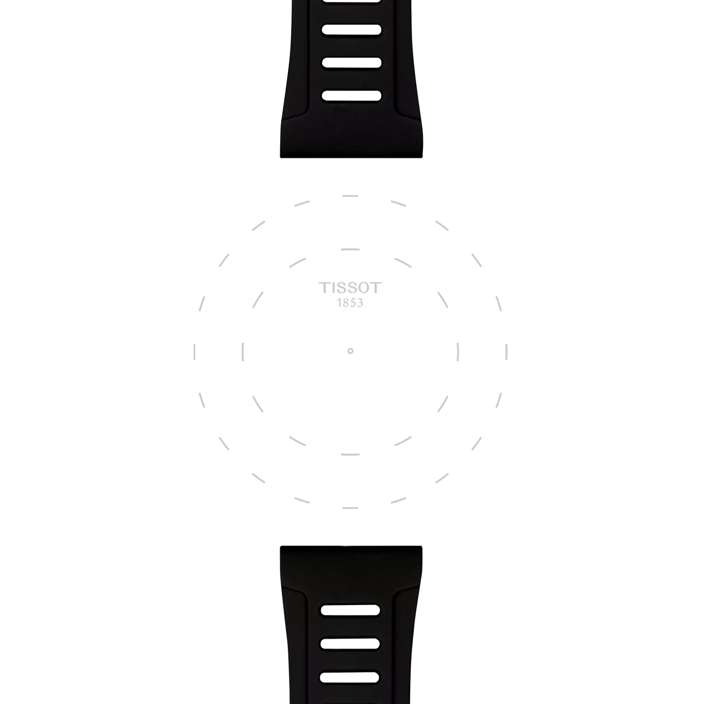 Original Tissot XS Silikonarmband schwarz Bandanstoß 21 mm