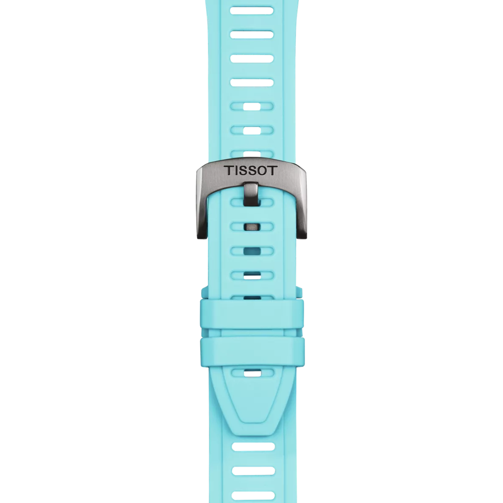 Original Tissot XS Silikonarmband hellblau Bandanstoß 21 mm