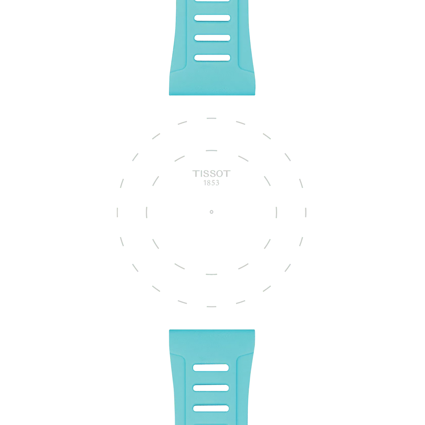 Original Tissot XS Silikonarmband hellblau Bandanstoß 21 mm