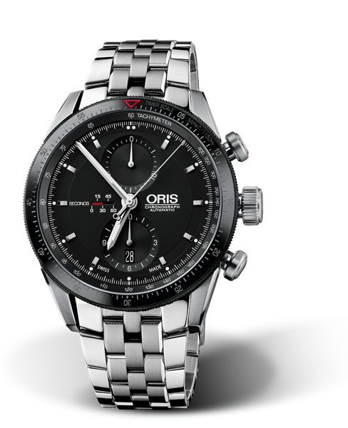 Artix GT Chronograph, 44mm, Black, Stainless steel Strap, Stainless steel screw-in security crown and pushers, Multi-piece stainless steel case