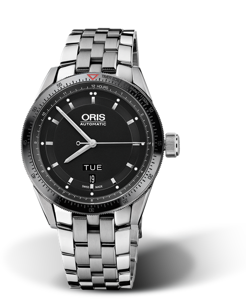 Artix GT Day Date, 42mm, Black, Stainless steel Strap, Stainless steel screw-in security crown, Multi-piece stainless steel case