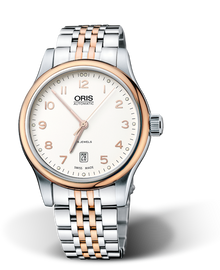 Classic Date, 42mm, Grey, Stainless steel Strap, Stainless steel crown, Multi-piece stainless steel case, rose gold PVD plated top ring