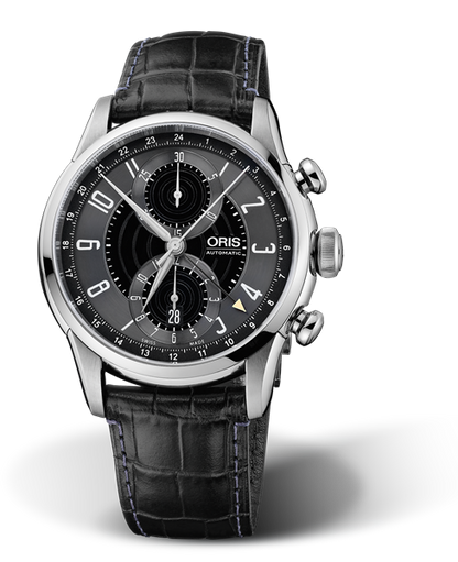 RAID 2012 Chronograph Limited Edition, 43.50mm, Black, Leather Strap, Stainless steel crown and pushers, Multi-piece stainless steel case