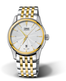 Artelier Date, 40.50mm, Grey, Stainless steel Strap, Stainless steel crown, Multi-piece stainless steel case, yellow gold PVD plated top ring