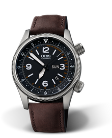 Royal Flying Doctor Service Limited Edition, 44mm, Black, Leather Strap, Stainless steel screw-in security crown, Multi-piece stainless steel case