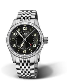 Big Crown Pointer Date, 40mm, Black, Stainless steel Strap, Stainless steel screw-in security crown, Multi-piece stainless steel case
