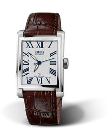 Rectangular Date, 30.00 x 44mm, Grey, Leather Strap, Stainless steel crown, Multi-piece stainless steel case