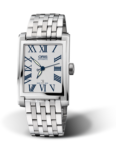 Rectangular Date, 30.00 x 44mm, Grey, Stainless steel Strap, Stainless steel crown, Multi-piece stainless steel case