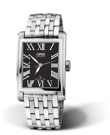 Rectangular Date, 30.00 x 44mm, Black, Stainless steel Strap, Stainless steel crown, Multi-piece stainless steel case