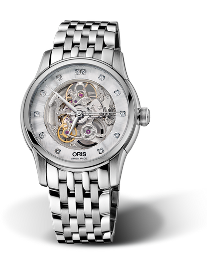 Artelier Skeleton Diamonds, 40.50mm, Grey, Stainless steel Strap, Stainless steel crown, Multi-piece stainless steel case