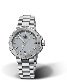 Aquis Date, 36.00 mm, Grey, Stainless steel Strap, Stainless steel screw-in security crown, Multi-piece stainless steel case