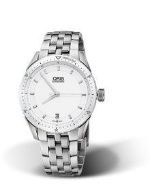 Artix GT Date, 37mm, White, Stainless steel Strap, Stainless steel screw-in security crown, Multi-piece stainless steel case, ceramic minutes scale top ring