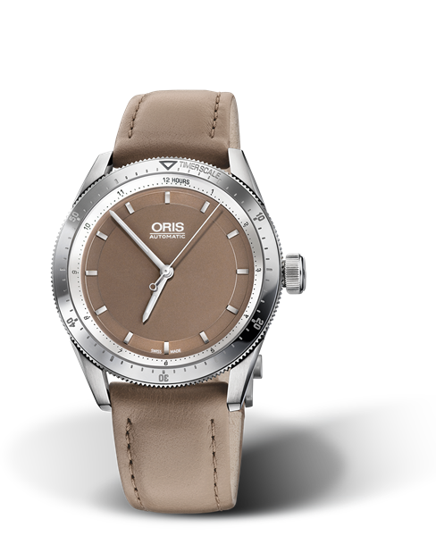 Artix GT Date, 37mm, Brown, Leather Strap, Stainless steel screw-in security crown, Multi-piece stainless steel case, minutes scale top ring