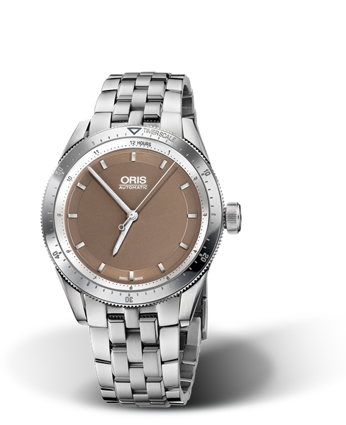 Artix GT Date, 37mm, Brown, Stainless steel Strap, Stainless steel screw-in security crown, Multi-piece stainless steel case, minutes scale top ring