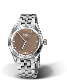 Artix GT Date, 37mm, Brown, Stainless steel Strap, Stainless steel screw-in security crown, Multi-piece stainless steel case, minutes scale top ring