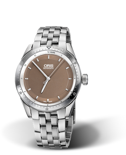 Artix GT Date, 37mm, Brown, Stainless steel Strap, Stainless steel screw-in security crown, Multi-piece stainless steel case, minutes scale top ring
