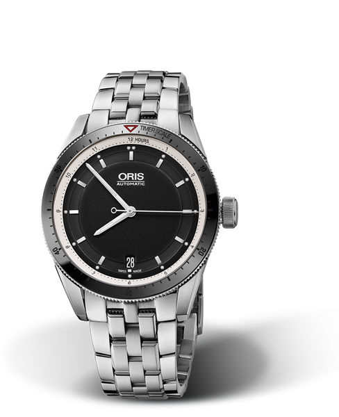 Artix GT Date, 37mm, Black, Stainless steel Strap, Stainless steel screw-in security crown, Multi-piece stainless steel case, ceramic minutes scale top ring