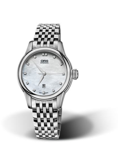 Artelier Date Diamonds, 31mm, White, Stainless steel Strap, Stainless steel crown, Multi-piece stainless steel case