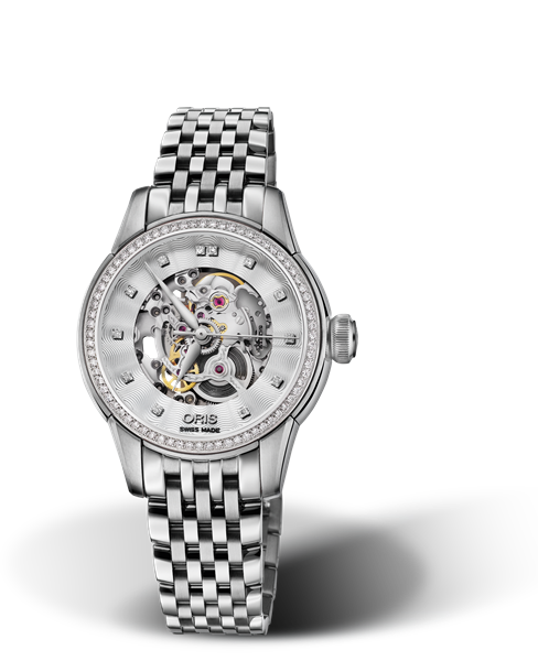 Artelier Skeleton Diamonds, 31mm, Grey, Stainless steel Strap, Stainless steel crown, Multi-piece stainless steel case, set with 72 Top Wesselton G, VS 1 diamonds (0,324 ct.)