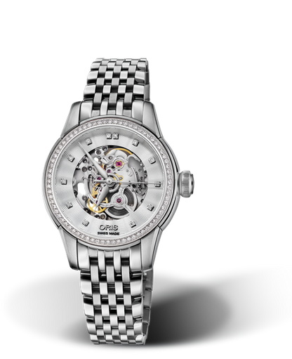 Artelier Skeleton Diamonds, 31mm, Grey, Stainless steel Strap, Stainless steel crown, Multi-piece stainless steel case, set with 72 Top Wesselton G, VS 1 diamonds (0,324 ct.)