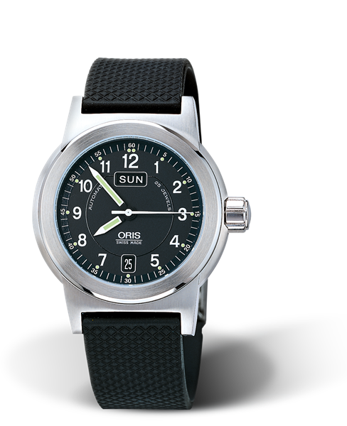 BC3 Day Date, 40mm, Black, Rubber Strap, Stainless steel crown, Multi-piece stainless steel case