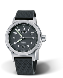 BC3 Day Date, 42mm, Black, Rubber Strap, Stainless steel screw-in security crown, Multi-piece stainless steel case