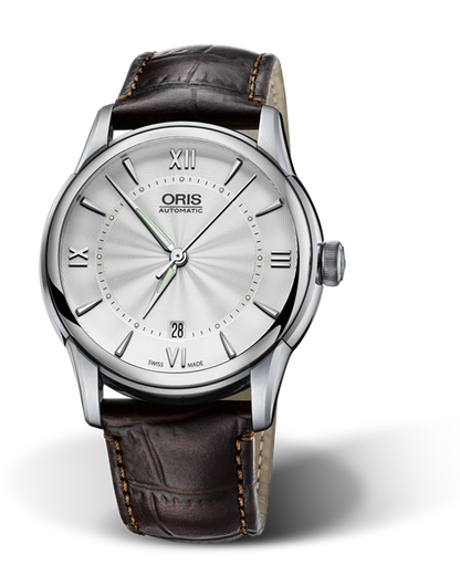 Artelier Date, 40.50mm, Grey, Leather Strap, Stainless steel crown, Multi-piece stainless steel case