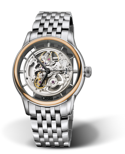 Artelier Translucent Skeleton, 40.50mm, Grey, Stainless steel Strap, Stainless steel crown, Multi-piece stainless steel case, 18K rose gold top ring