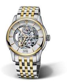 Artelier Skeleton, 40.50mm, Grey, Stainless steel Strap, Stainless steel crown, Multi-piece stainless steel case, yellow gold PVD plated top ring