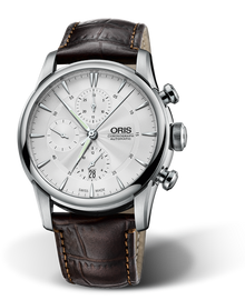 Artelier Chronograph, 44mm, Grey, Leather Strap, Stainless steel crown and pushers, Multi-piece stainless steel case
