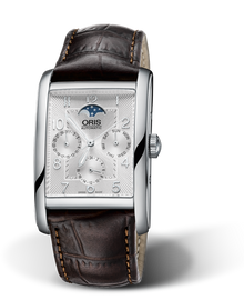Rectangular Complication, 32.00 x 47mm, Grey, Leather Strap, Stainless steel crown, Multi-piece stainless steel case