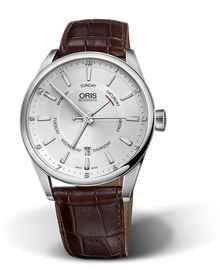 Artix Pointer Day, Date, 42mm, Grey, Leather Strap, Stainless steel crown, Multi-piece stainless steel case